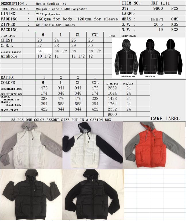 49895 - Men's Winter Padded Hooded Jacket China